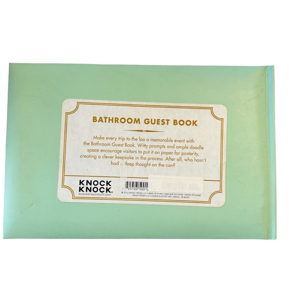 KNOCK KNOCK Bathroom Guest Book - Please Sign In While Sitting Down Hardcover - Picture 4 of 7
